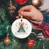 Cute Pink Bow Christmas Tree Ceramic Ornaments, Preppy Cute Decor