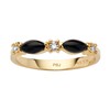 PalmBeach Yellow Gold-Plated Marquise Shaped Natural Black Onyx and Round