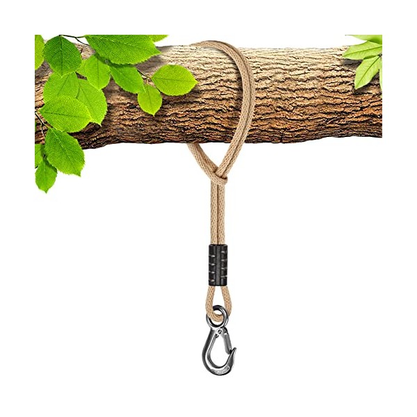 BeneLabel Tree Swing Ropes Hammock Strap, Swing Strap Hammock Tree Swings Hanging Straps with Hook, Hammock Rope Adjustable Extendable for Swings Hammock Playground Accessorie, 50cm/19.69inch