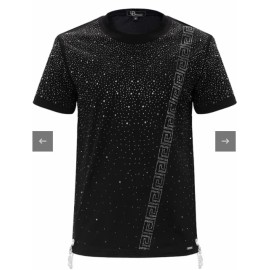 Avenue George V Paris Barocco Men’s Rhinestone T Shirt Size 2XL