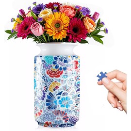Yizhor Unique Flower Vase Puzzles for Adults, 162-Piece 3D Puzzle Planter Vases, Creative Adult Crafts for Women (Blooming Flowers Vase)