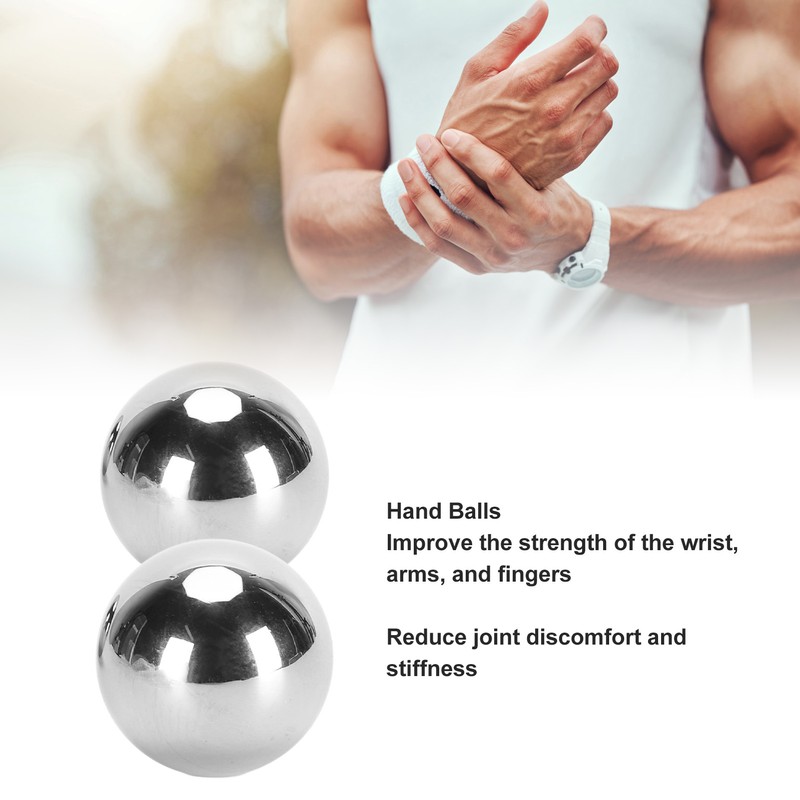 1 Pair Baoding Balls 3.5cm Diameter Stainless Steel Hand Balls