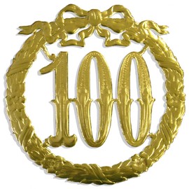Walter Kunze Design Dresden Party Anniversary Jubilee Number 100, 9-1/2-Inch, Gold