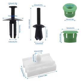 Pack of 20 Side Skirts Clips Kit E46 Side Skirts Clips Door Trim Mounting Clips E46 Door Trim Clips with 3 Series E32/E36/E46/E90/E91 51711932996/51118174185 / 5111014103