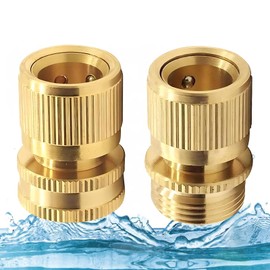 Female to Female Garden Hose Connector,2PCS Garden Hose Quick Connectors,1/2 inch Females Quick Connector,Solid Brass,No-Leak Gardens Hose Connectors Fitting,Easy Connect and Release