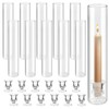 12 Sets Glass Hurricane Candle Holders - 12.6” Glass Candlestick
