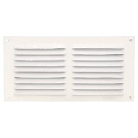 Amig - Rectangular Aluminium Ventilation Grille with Mosquito Net | Ventilation Grille for Air Outlets | Ideal for Ceilings | Dimensions: 100 x 200 mm | Colour: White
