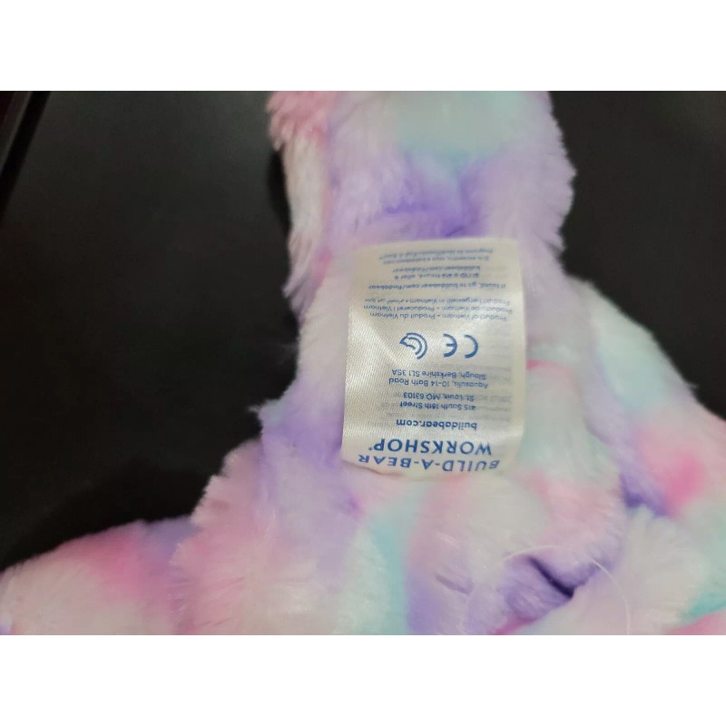Build-A-Bear Plush Pastel Swirl Tie-dye Kitty Cat Pink Purple Blue,