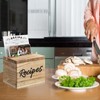 Hoteam Wooden Recipe Box with Cards and Rustic Wood Recipe