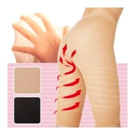 Ultra Thin Torsion Girdle with Gap in Thigh (L-LL, Black)