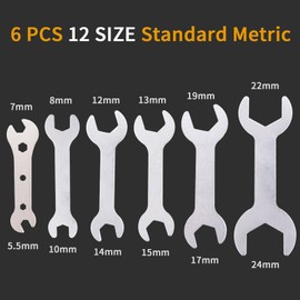 Singzhu Ultra Thin Double Open End Wrench Set - 6 PCS, 12 Models, Carbon Steel, Rust-Resistant, Ideal for Bicycles and DIY Tasks
