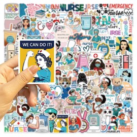 100 Packs Funny Stickers Water Bottles Laptop Phone Motorcycle Computer Guitar Skateboard Hydroflasks Medical Nursing Nurses Vinyl Sticker Waterproof Aesthetic Trendy Decals for Teens Girls Adults