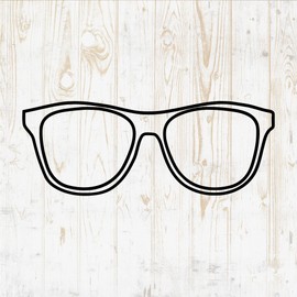 6 in Sunglasses Sticker - Vinyl Decal for Wall Bottle Phone Car Home Bike Laptop Silhouette - Eyeglasses Frame Retro Aviator DWSV4162