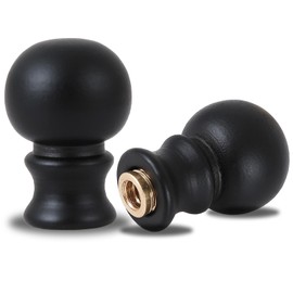 2 Pieces Black Lamp Finials, Solid Finials for Lamps, Lamp Shade Nut Screw Cap, Lamp Finials Decorative for Table Lamp, Floor Lamp