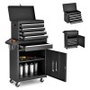 Detachable Top 5-Drawer Rolling Tool Chest Adjustable Shelf Locking Mechanism