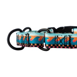 Wolfgang Heavy Duty Martingale Dog Collar with Quick Release Nylon Buckle for Walking & Training, BuenaOnda Print, Medium