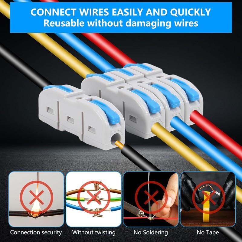 DIANN 30pcs Lever Wire Connectors 1 in 1 Out Quick