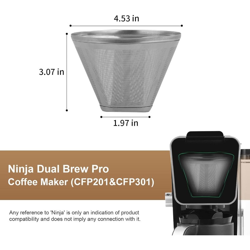Coffee Filter for Ninja Dual Brew Coffee Maker, 2 Pack