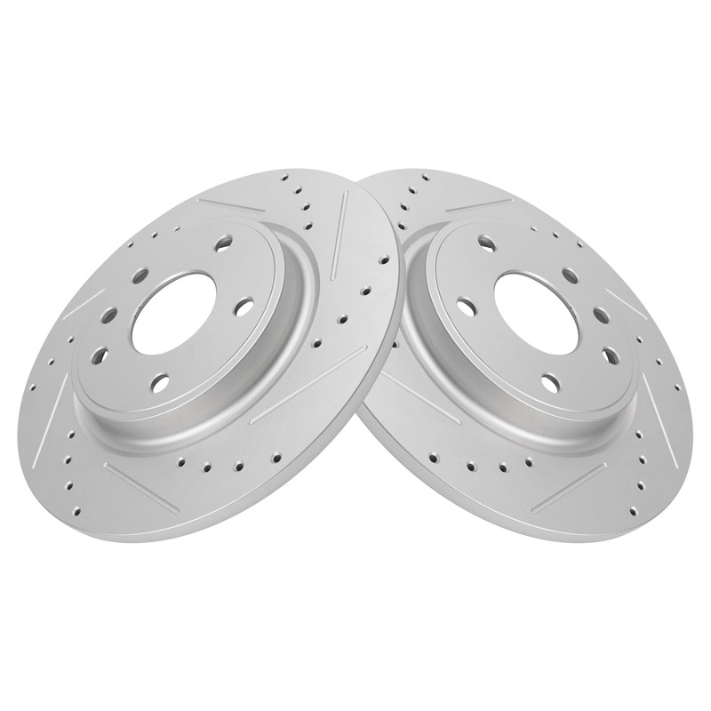 TRQ Rear Brake Pad & Rotor Kit Performance Ceramic Premium