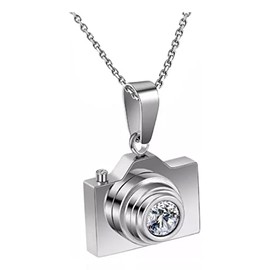 Collar Cámara Fotográfica Cadena Dije Regalo para fotografo cámara pequeña Acero Inoxidable para hombre y mujer