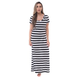 Just Love Short Sleeve Dress with Stripes 2193-BW-2X