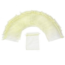 Bezall 50pcs Drawstring Organza Jewelry Candy Pouch Christmas Wedding Party Favor Gift Bags (4x6, Beige)