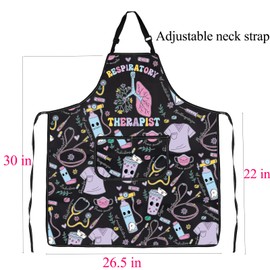 ENSIANTH RT Gifts Respiratory Therapy Apron Respiratory Therapist Gifts Cooking Kitchen Chef Housewarming Apron with Pockets (24109 RT Apron)