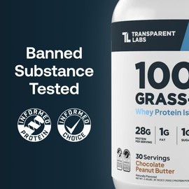 Transparent Labs Grass-Fed Whey Protein Isolate - Naturally Flavored, Gluten Free Whey Protein Powder with 28g of Protein per Serving & 9 Amino Acids - 30 Servings, Milk Chocolate
