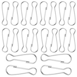 Mabor 20Pcs Flag Clips for Flagpole, Flag Pole Clips to Hold Flags Stainless Steel Snap Hook for Flagpole Accessories for Hanging Bird Feeders, Keychain, 1.57 inches
