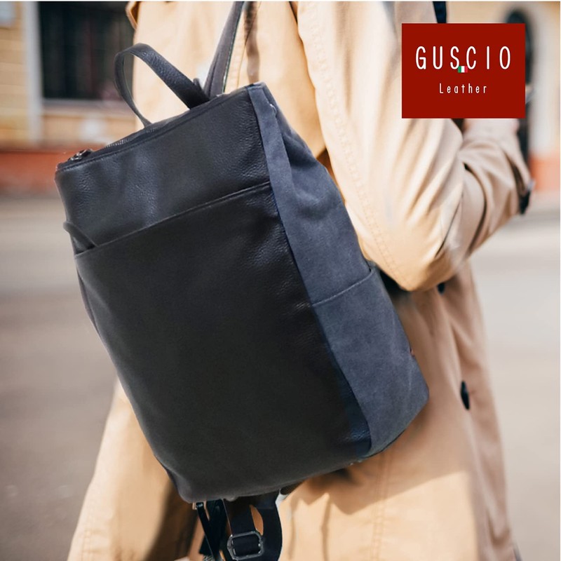 Gusio Leather 180927 Women's High Quality Cowhide Leather x Canvas