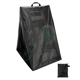 QWORK Garden Hose Reel Cover, Waterproof Free Standing Portable Water Hose Reel 210D Oxford Cloth Outdoor Protective Cover, 25.9" x24.8" x 34.6" for Furniture Veranda Patio Rolling Hose Cart