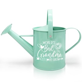 Hexagram Gifts for Grandma, Christmas Grandma Gifts, Gifts for Grandma Christmas, Best Grandma Gifts from Grandkids, Gifts Ideas for Grandma - Mint Metal Watering Can Garden Gifts for Grandma