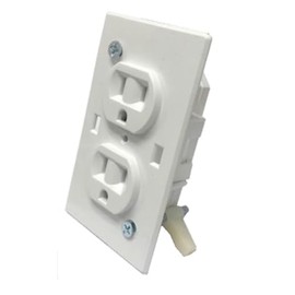 US Hardware E-162C Ush Conventional Duplex Receptacle Rv, 2-7/16" x 4-3/16", 2-7/16" x 4-3/16", White