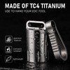 TISUR Titanium Small Pill Holder Keychain, Portable Pill Case Waterproof