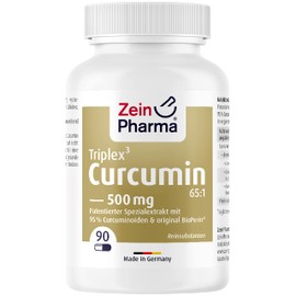 ZeinPharma Curcumin-Triplex³ Kapseln 90 Kapseln 500mg - Curcuma Piperin Kapseln hochdosiert mit 95% Extrakt, Nahrungsergänzungsmittel vegan, laborgeprüft