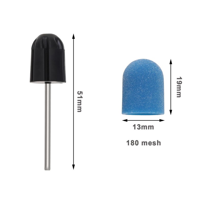 eMagTech 11pcs Sanding Cap Polisher Manicure Tools Frosted Cap Sand