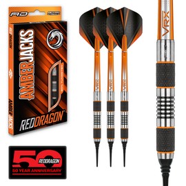 RED DRAGON Amberjack 1 Soft Tip: 18g - Tungsten Soft Tip Darts Set with Flights and Stems