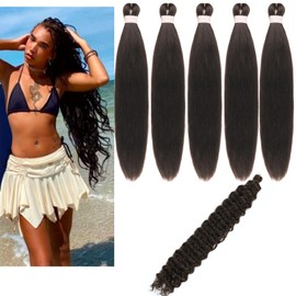 Chocolate Brown Boho Braiding Hair for Boho Braids Braid in Hair Pre stretched Boho Braiding Hair