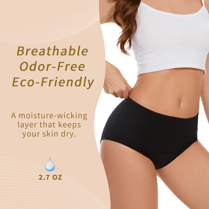 ShieldEase Washable Incontinence Underwear for Women - Cotton Leakproof Briefs,