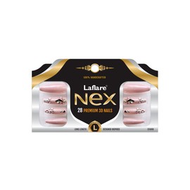 Laflare NEX 3D NAIL, Handcrafted LONG, XLONG Length Acrylic Fake Press On Nails with Nail Glue, Manicure Stick, Mini File (Long, Coffin, Sugar Pink)