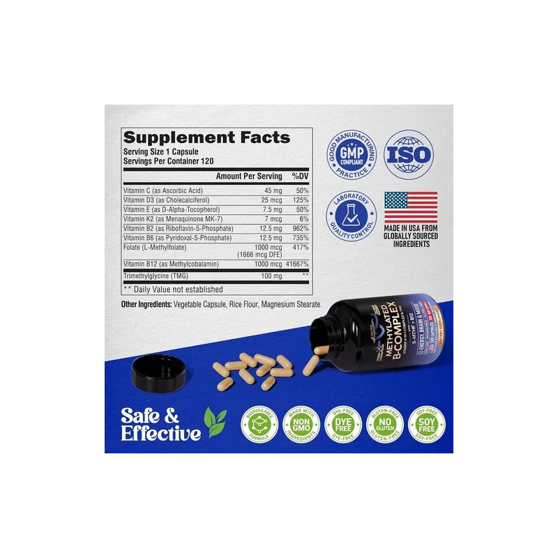 Nutra Harmony Complejo De Vitamina B Metilado 120 Capsulas