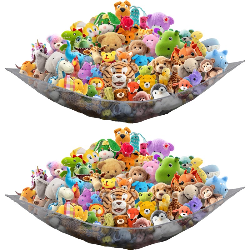SimpleHouseware Stuffed Animals Jumbo Toy Storage Hammock Nets, 2 Pack,