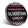 1 x Round Jumbo Size Coaster 12cm Silverstone Circuit Racing