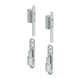 VORMANN Repair tape, door hinge, screw-on tape, room door hinge, interior door hinge, renovation tape, for screwing on frame and wings, set of 2, galvanised steel, 83 x 15 mm