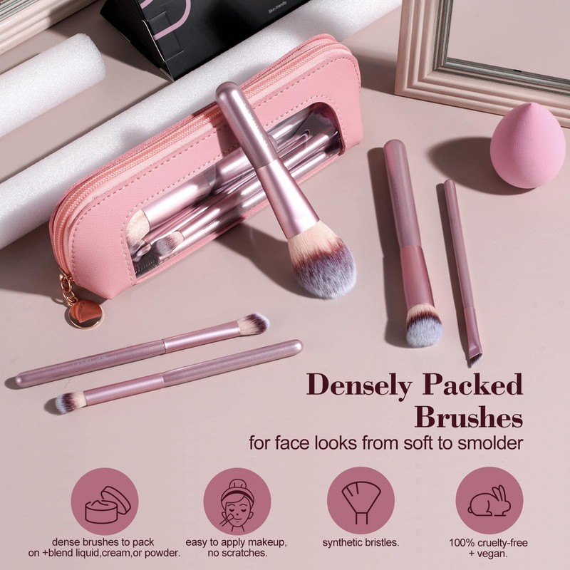 BS-MALL 14 Pcs Makeup Brushes Set with 1 Pcs Makeup