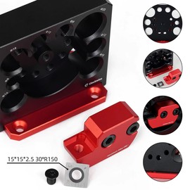 Keyohome 6Pcs Dowel Maker Jig Kit,Metric 8mm to 20mm Adjustable Dowel Maker with Carbide Blade Electric Drill Milling Dowel Round Rod Auxiliary Tool for Wooden Rods Sticks Woodworking (Red)