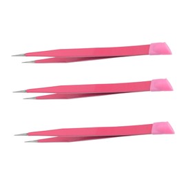 FOMIYES 3pcs Tweezers for Nail Art Premium Manicure Decal Pressing Tools Accessories for Professional and Home Use