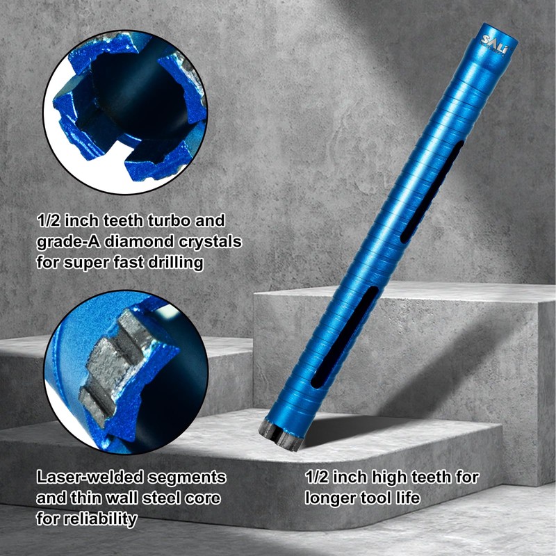 SALI Diamond Core Drill Bits 1" Diameter 10"/254mm Drilling Depth