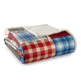 Shavel Home Products Micro Flannel Reverse to Sherpa Blanket, Berry Patch Plaid, Full/Queen