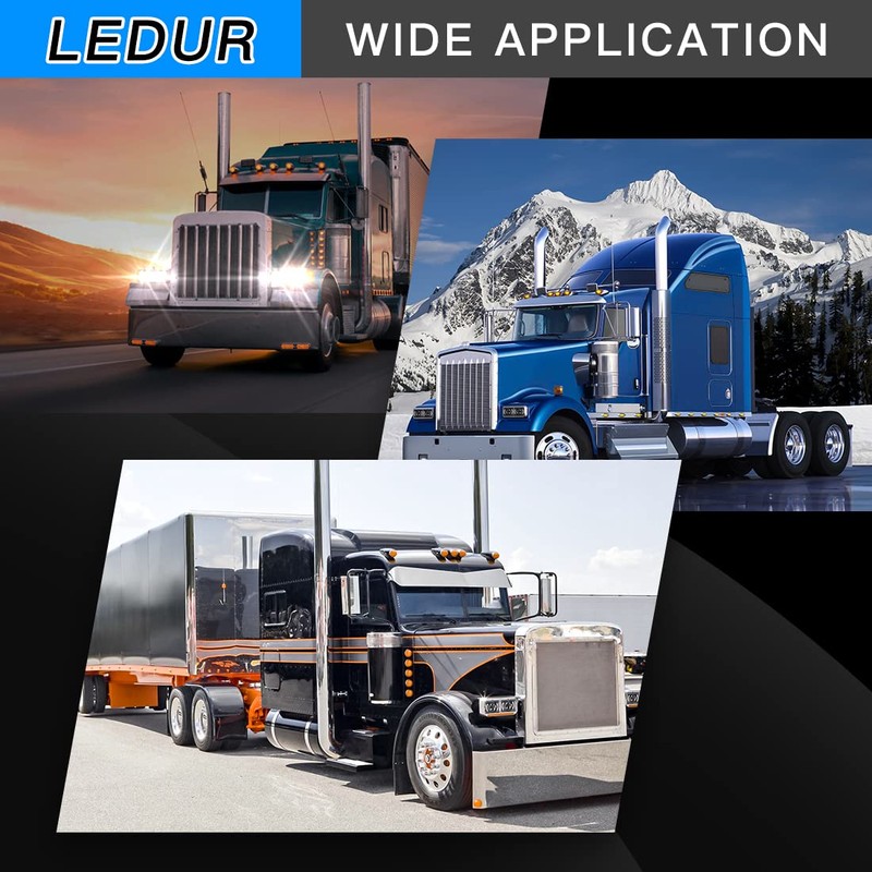 LEDUR 4x6 LED Headlights DOT Approved 4pcs With Turn Signal